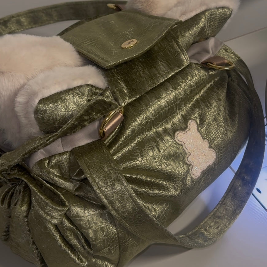 Sac pour chien Stella en velours brillant effet serpent