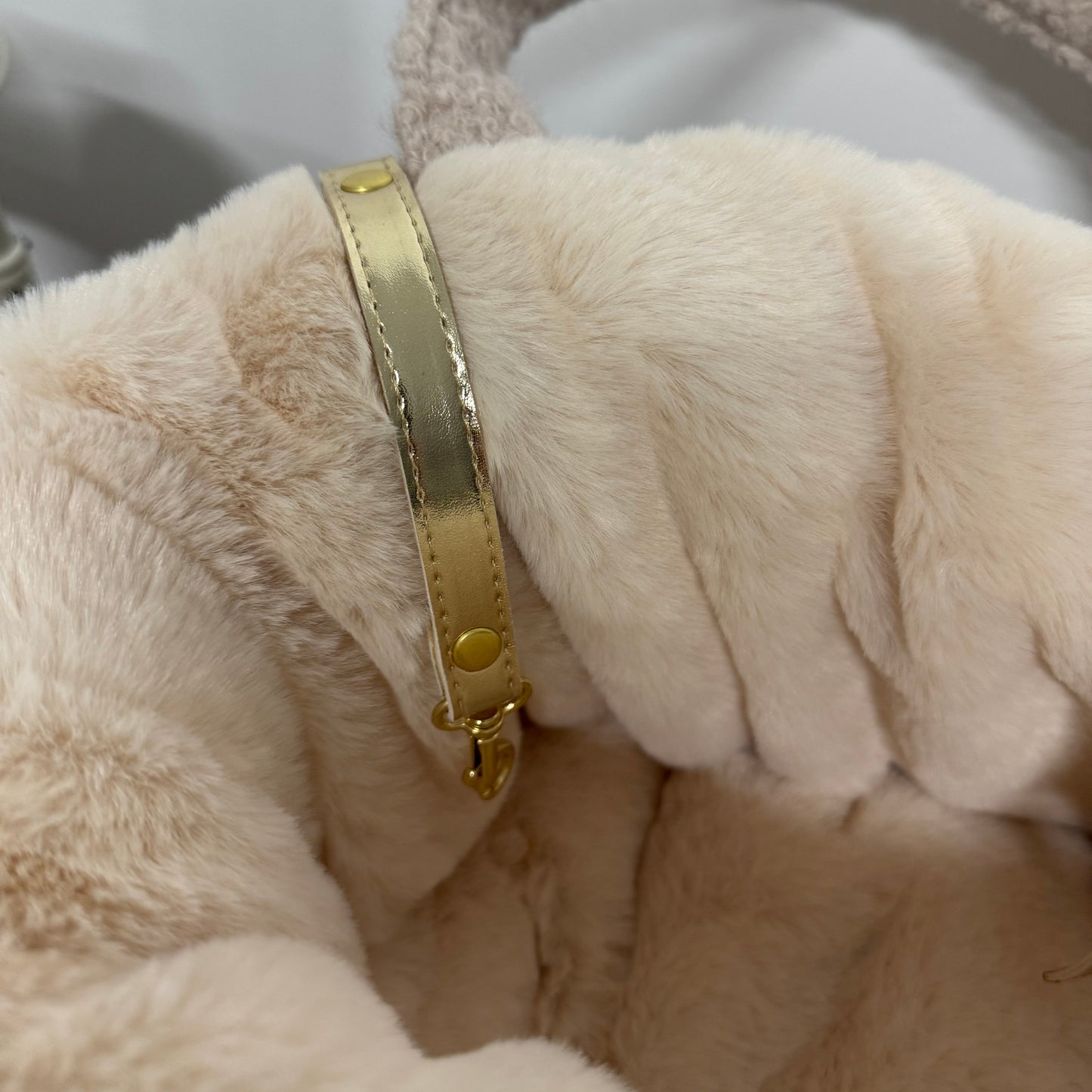 Sac de transport pour chien cabas en bouclettes et fausse fourrure