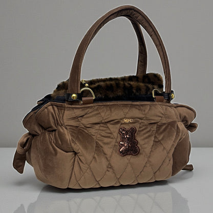 Sac de transport pour chien Stella en velours chocolat