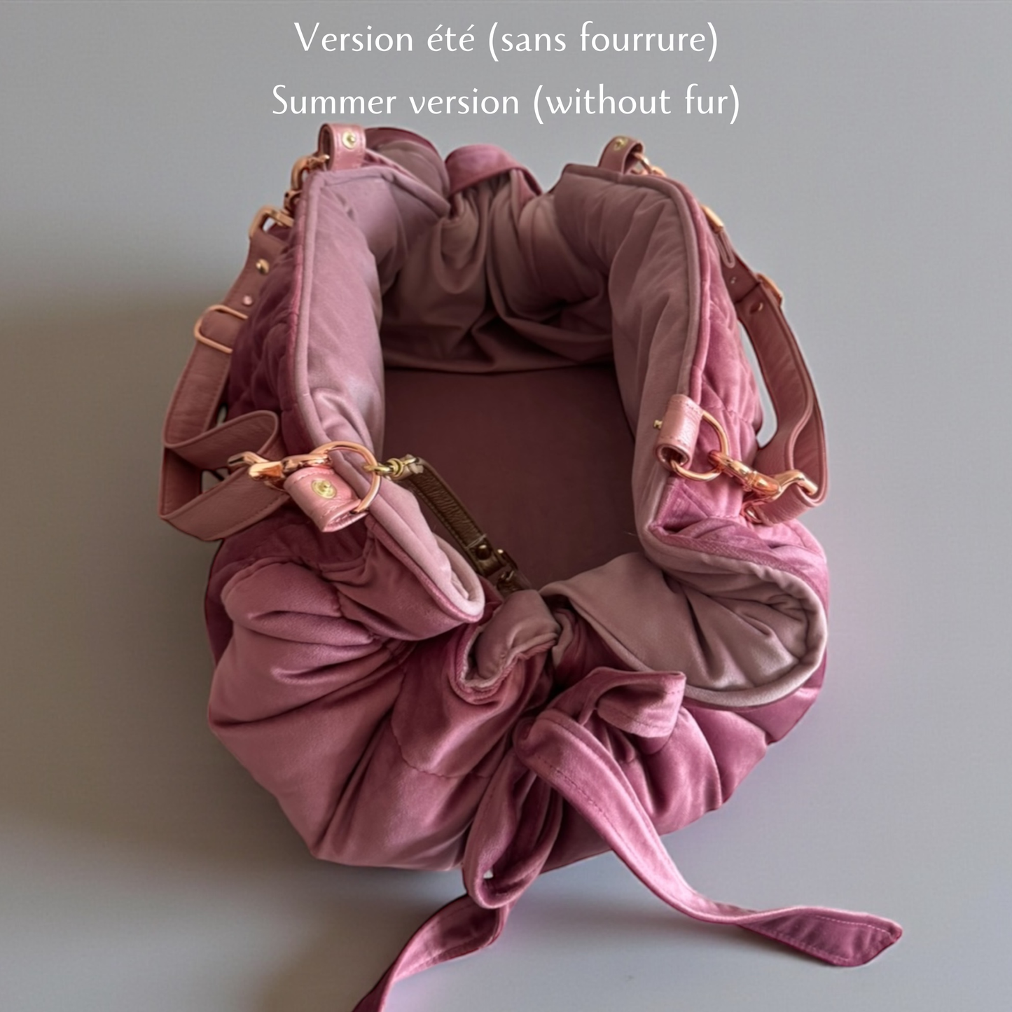 Sac de transport pour chien Stella en velours rose