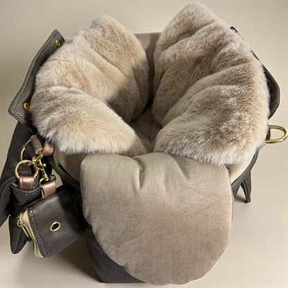 Sac de transport pour chien classique en simili cuir nappa