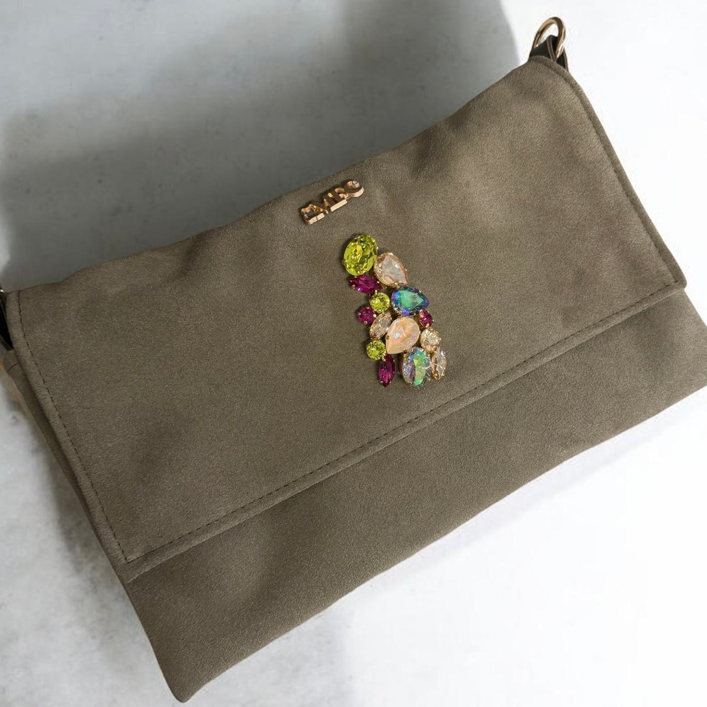 Sac de transport pour chien Stella en cuir nubuck kaki